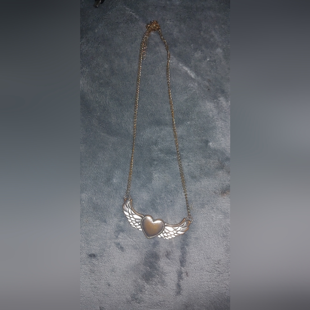 Silver Winged Heart Necklace